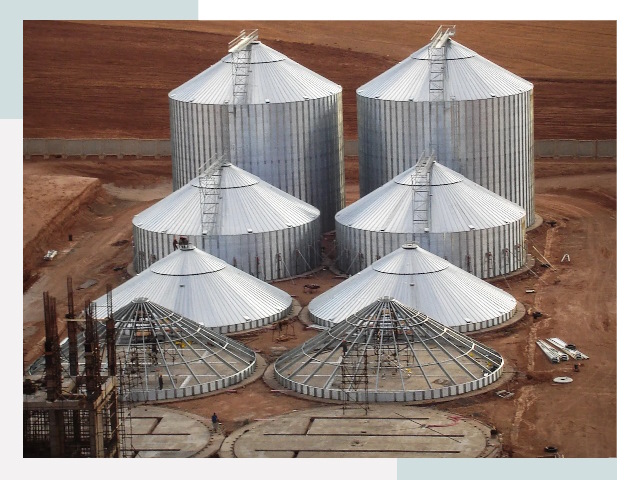 Строительство зерновых силосов в Скопине